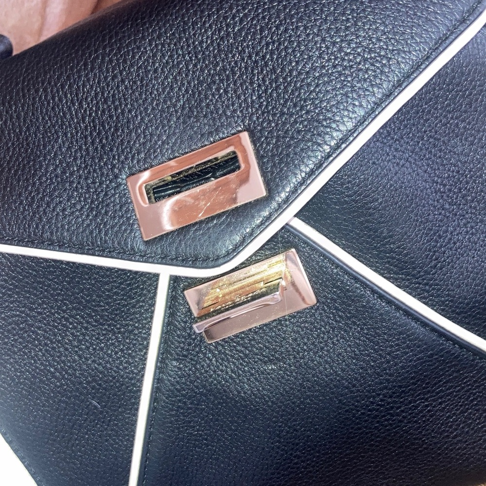 Kate Spade Black & White Pebbled Leather Crossbody Handbag - Picture 8 of 11